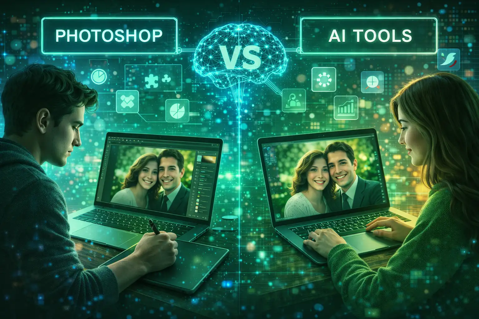AI Image Enhancement vs Photoshop