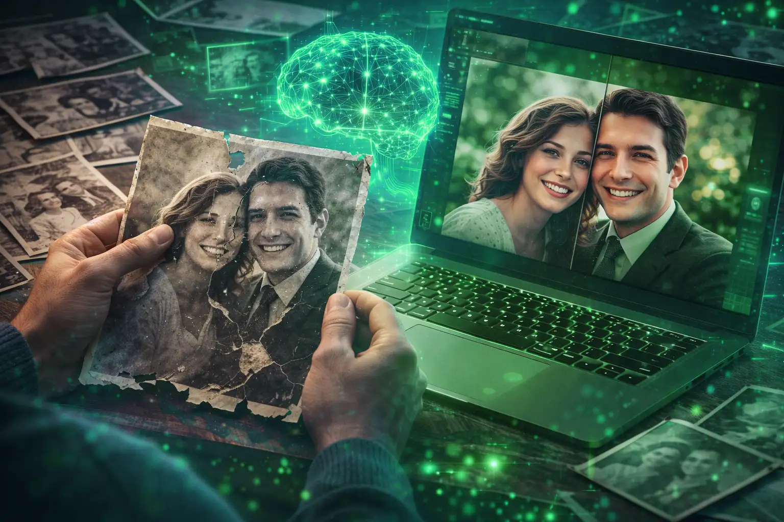 AI Restoring Old Photos